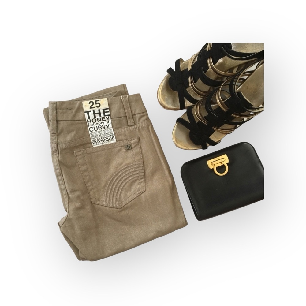 new Joe's Jeans ㋛ The Sparkle Honey Curvy Skinny Jean ㋛ Gold Bronze Shimmer ㋛ 25 - Picture 3 of 16
